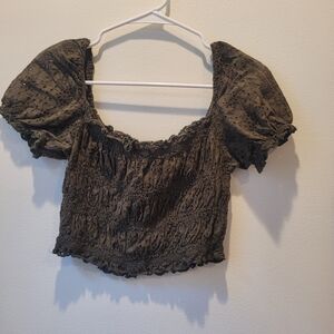 La Hearts Green Crop Top